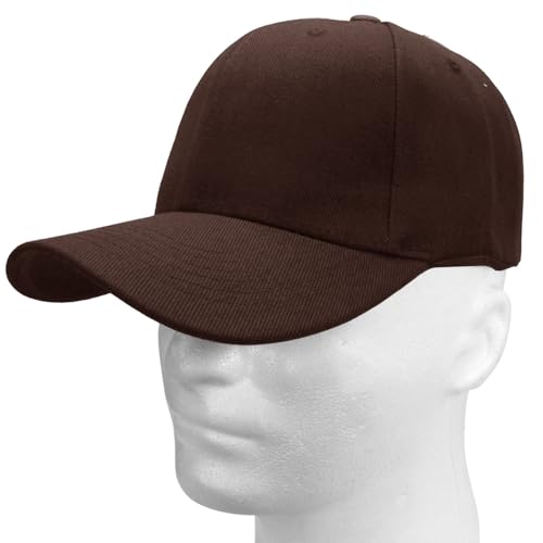 Falari Wholesale Bulk Lot 12-Pack Baseball Cap Adjustable Size Plain Blank Solid Color - color: Brown