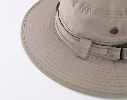 Home Prefer UPF50 Mens Sun Hat with Neck Flap Quick Dry UV Protection Cap Womens Wide Brim Fishing Hat Neck Flap Beach Garden - color: Smoky Gray