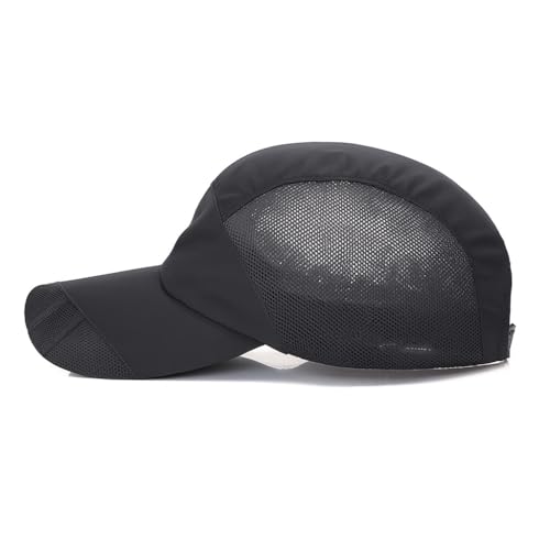 Sport Cap Outdoor Activities Adjustable Quick Dry Sun Hat Cap Men and Women Baseball Hiking Fishing Golf - color: Black & Gray
