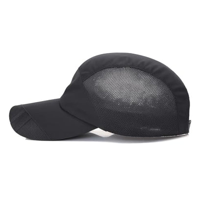 Sport Cap Outdoor Activities Adjustable Quick Dry Sun Hat Cap Men and Women Baseball Hiking Fishing Golf - color: Black & Gray