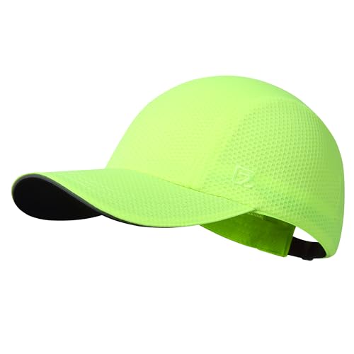GADIEMKENSD Women's Race Day Running Cap Performance Mesh Hat - Excellent Ventilation, Lightweight, Reflective Safety - color: Bright Green