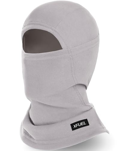 Ski Mask Balaclava for Men Women Windproof Thermal Winter Full Face Mask Cold Weather Skiing Snowboarding Neck Gaiter - color: Light Gray