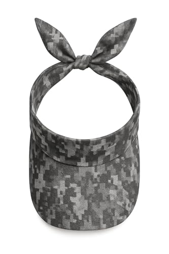 Women’s Adjustable Sports Visor – UV Protection, Lightweight for Golf, Tennis & Running, One Size, Standard - color: Gris Camuflaje, size: One Size