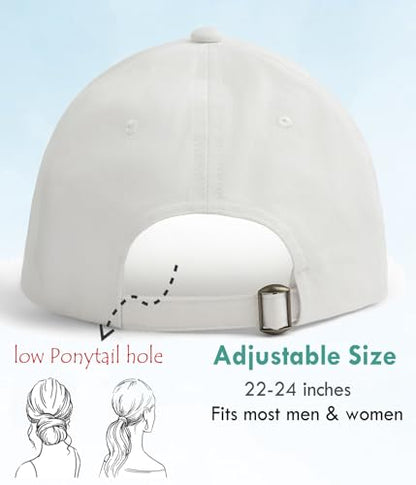 Hot Summer Baseball Cap, 35% Thinner Cotton Dad Hat Lightweight - color: White
