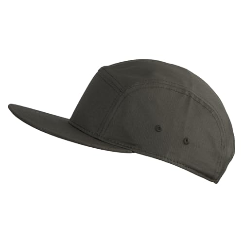 5 Panel Superior Cotton Twill Flat Bill Camper Cap - color: Olive Green