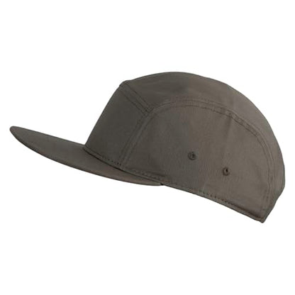 5 Panel Superior Cotton Twill Flat Bill Camper Cap - color: Olive Green