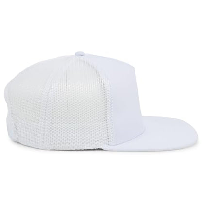 Lids Blank Essential 5-Panel Trucker Adjustable Snapback Hat - color: White