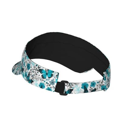Unisex Adjustable Sports Sun Visor - color: Butterflies
