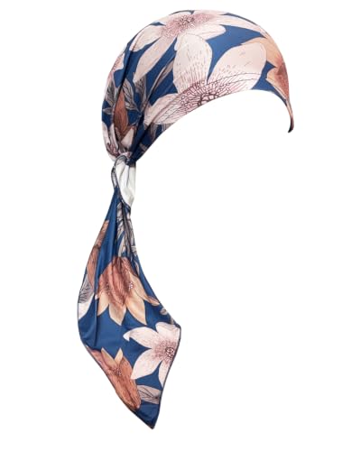 Chemo Headwear for Women Pre-Tied Head Scarf Coverings Scarves - color: Blue Pattern2