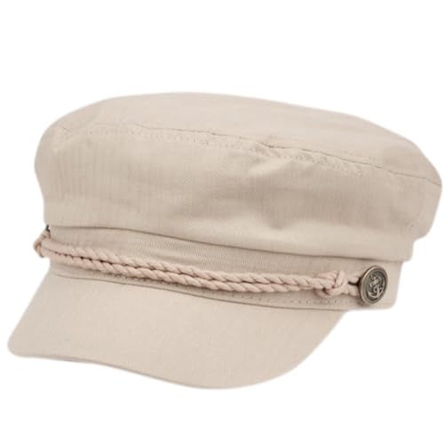 EPOCH Men's Summer Cotton Greek Fisherman Sailor Fiddler Driver Hat Flat Cap - color: A Stone