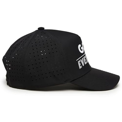 Funky Junque Mens High Crown Golf Hat, Performance Golf Cap - color: Golf Over Everything - Black
