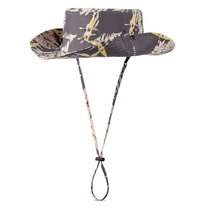 Printed Bucket Hat UPF 50+ Sun Hat, Women Men Roll-Up Brim Boonie Hat - color: Purple