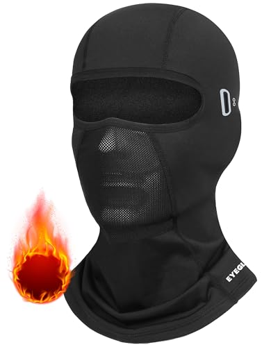 Winter Balaclava Ski Mask for Men Women Thermal Face Mask Breathable Face Cover for Cold Weather Motorcycle Snowboard - color: Glasseshole-black