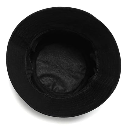 Bucket Hat Beach Sun Hat Fishing Hat for Women Men, Summer Outdoor Travel Packable Fisherman Hat - color: Black