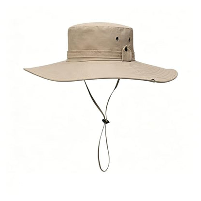 Sun Fishing Hat for Men UPF 50+ Wide Brim Boonie Hats for Summer - color: Khaki