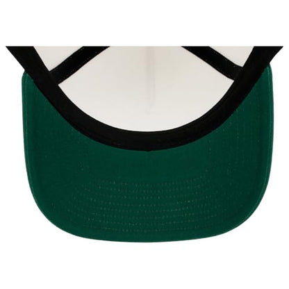 Lids Blank Hook Shot A-Frame Adjustable Snapback Hat – Breathable Mesh & Lightweight | Curved Bill | One Size Fits Most - color: Ivory/Dark Green