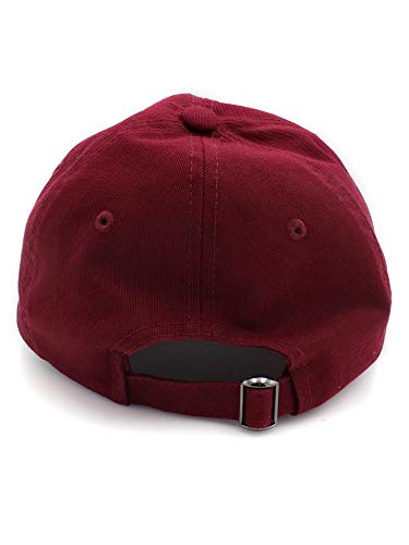 Classic Referee Hat Premium Cotton Low Profile Unstructured Adjustable Strapback - color: Burgundy White
