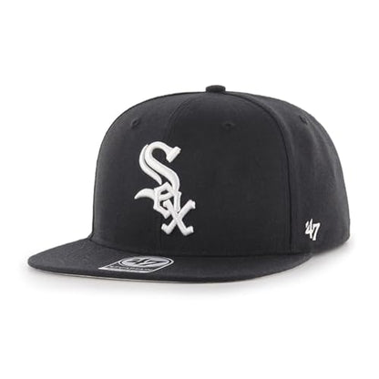47 MLB Sure Shot Captain Hat Adjustable Structured 6-Panel Snapback Hat Cap, Adult One Size Fits All - color: Chicago White Sox