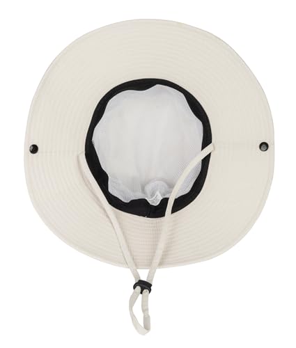 Kids Sun Hat with UV Protection Beach Bucket hat Safari Boonie Cap - color: Beige # Ab