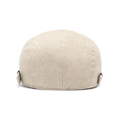 Quanhaigou Unisex Denim Newsboy Hats Flat Ivy Gatsby Cabbie Driving Berets Hat Cotton Dad Cap for Men Women - color: Wash Cotton Coffee
