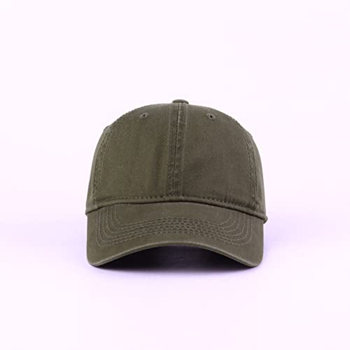 LANGZHEN Unisex Baseball Cap 100% Cotton Fits Men Women Washed Denim Adjustable Dad Hat - color: Army Green