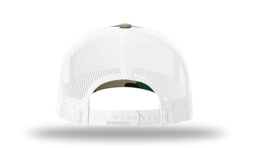 Richardson 112FP & 112PFP Classic Fit Five-Panel Snapback Trucker Cap |OSFM - color: Green Camo/White