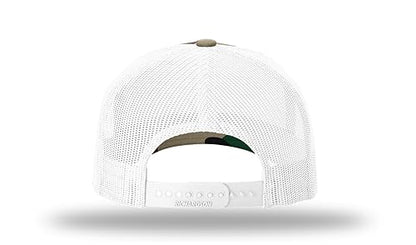Richardson 112FP & 112PFP Classic Fit Five-Panel Snapback Trucker Cap |OSFM - color: Green Camo/White