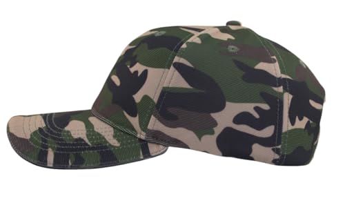 TSSGBL Men's Plain Baseball Hat - OSFM & XXL Big Head Fit，Adjustable Structured Ball Cap with Reflective Sandwich Brim - color: Camo, size: Medium-Large