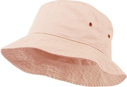 KBETHOS® 100% Cotton Washed Bucket Hat - color: Peach, size: Small-Medium