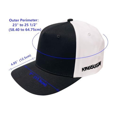 Baseball Cap 100% Cotton Hats for Men and Women for Cooling Performance, Adjustable and Washable Golf Hat - color: Black/White
