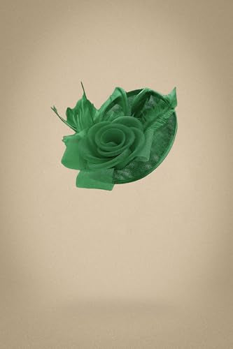 BABEYOND Fascinators Hats for Women Tea Party Mesh Flower Pillbox Derby Hat - color: Green