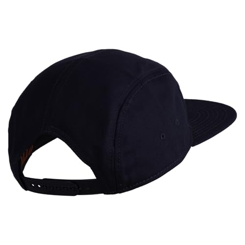 5 Panel Superior Cotton Twill Flat Bill Camper Cap - color: Navy
