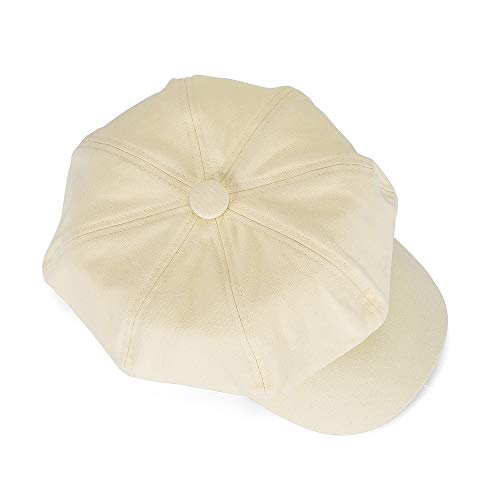 Newsboy Cabbie Baker boy hat Beret Cap for Women Pageboy Visor Paperboy Hat Sailor Fiddler Hat Adjustable - color: Beige