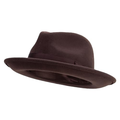 Jeanne Simmons Men's Wide Ribbon Band Fedora Hat - color: Brown, size: X-Large