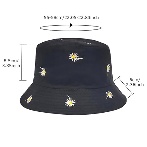 Reversible Bucket Hats for Women Men Flower Cotton Summer Travel Beach Sun Hats Packable Bucket Hats - color: Pink B