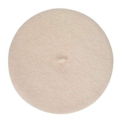 ZLYC Wool French Beret Hat Solid Color Classic Artist Cap for Women - color: Beige