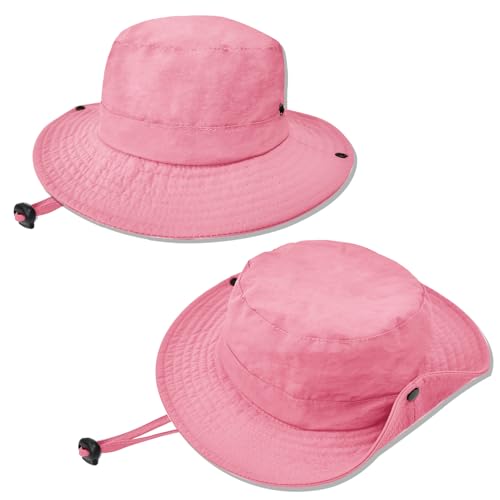 ZOORON Kids Sun Hat UPF 50+ Quick Dry Bucket Safari Hat for Girls and Boys - color: Pink