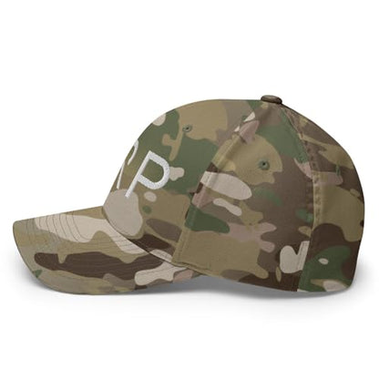 FX XRP Crypto Fitted Hat Embroidered Curved Bill Mid Crown Closed-Back Structured Twill Cap - color: Multicam Green, size: Large-X-Large