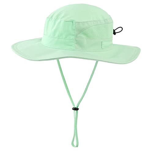 Connectyle Toddler Kids Sun Hat UPF 50+ UV Protection - Boys & Girls Wide Brim Bucket Hats for Outdoor Summer, Ages 2-6 - color: Mint Green, size: 4-6 Years