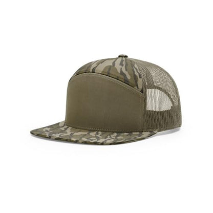 Richardson 168 Hi-Pro 7 Panel Adjustable Snapback Trucker Mesh Back Cap - color: Mo Bottomland/Loden
