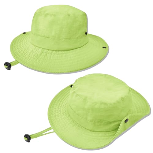 ZOORON Kids Sun Hat UPF 50+ Quick Dry Bucket Safari Hat for Girls and Boys - color: Grass Green
