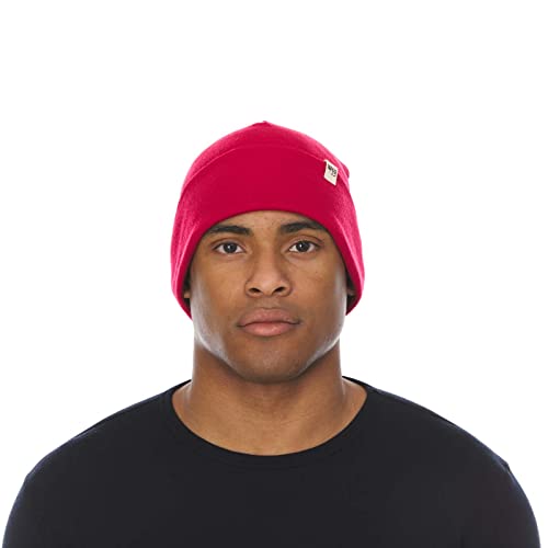 100% Merino Wool Cuff Beanie - Warm Winter Hat - Novelty Beanie - Toque - color: True Red
