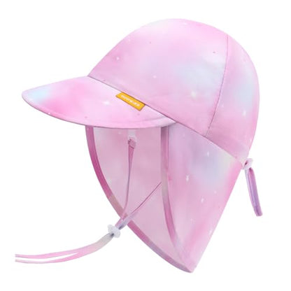 Duoyeree UPF 50+ Baby Sun Hat, Ear & Neck Protection for Toddlers - color: 1a8-pale Pink, size: 0-6 Months