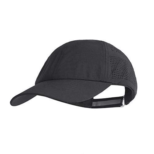 HH HOFNEN Women Quick Drying Baseball Cap Sun Hat Unstructured Golf Hat - color: #1 Black