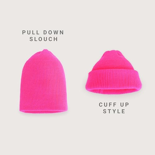 Fisherman Beanie Cuffed Knit Winter Hat Trawler Sailor Watch Cap Men Women - color: Classic (Bubblegum Pink)