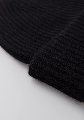 Style Republic Women’s Chunky Knit Beanie, 100% Pure Cashmere Cap, Soft & Stretchy, Warm Hat for Autumn, Winter, Spring - color: Black