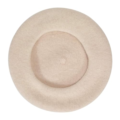 ZLYC Wool French Beret Hat Solid Color Classic Artist Cap for Women - color: Beige