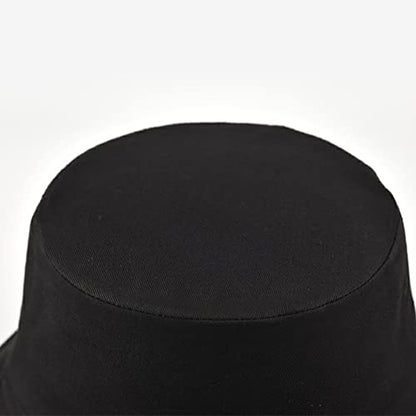 Unisex Bucket Hat Beach Sun Hat Aesthetic Fishing Hat for Men Women Teens, Reversible Double-Side-Wear - color: Black