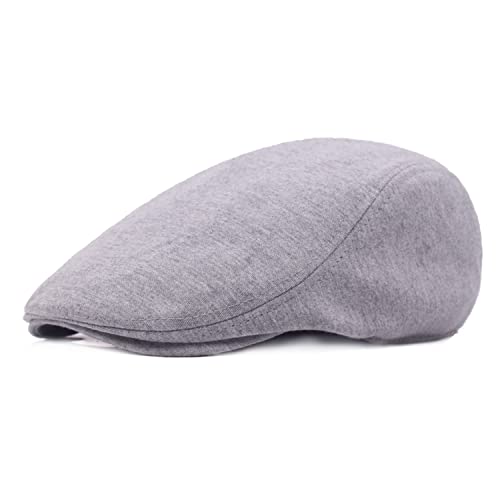 UTTPLL Newsboy Hats for Men Cotton Flat Cap Soft Fitted Driving Cabbie Hat Mens Winter Gatsby Vintage Costumes Hats - color: Light Grey