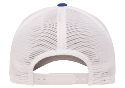 Flexfit 110M Trucker Mid-Profile Mesh Back Snapback Cap - color: Royal/White
